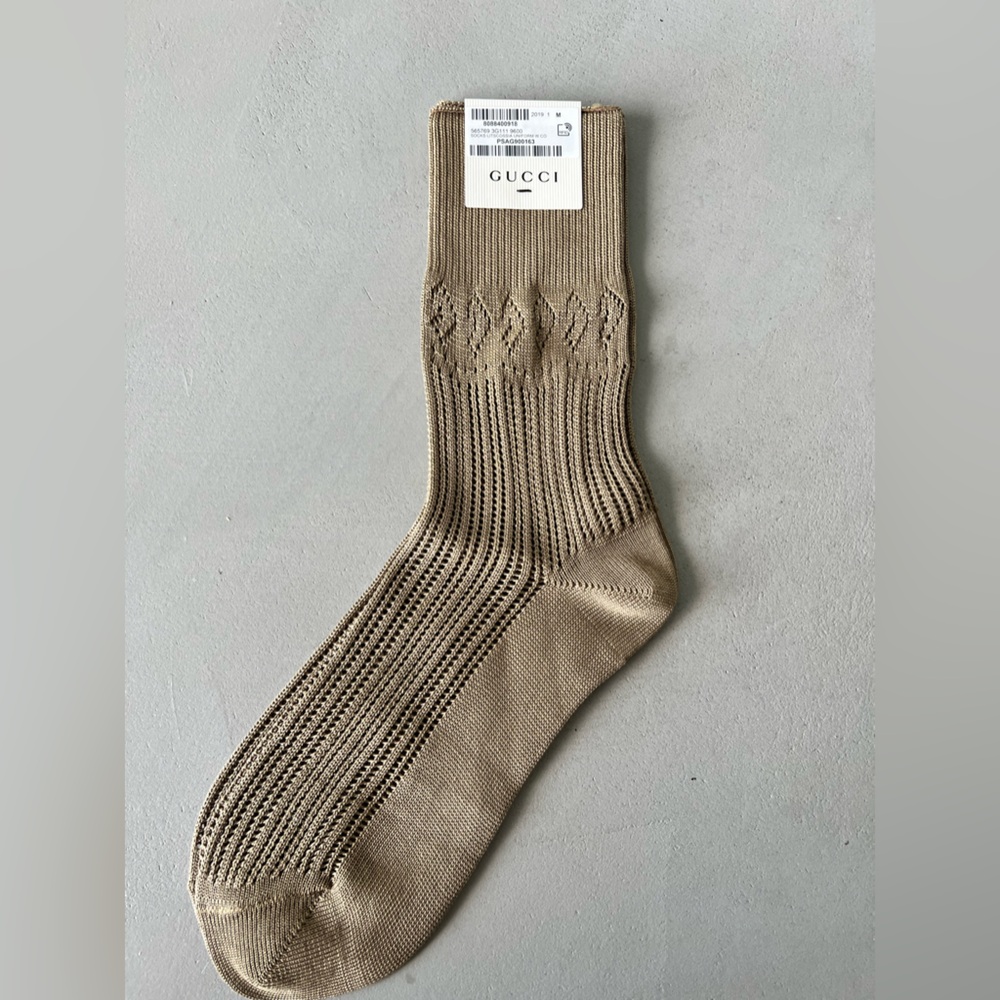 Gucci tan socks for women 92% cotton.